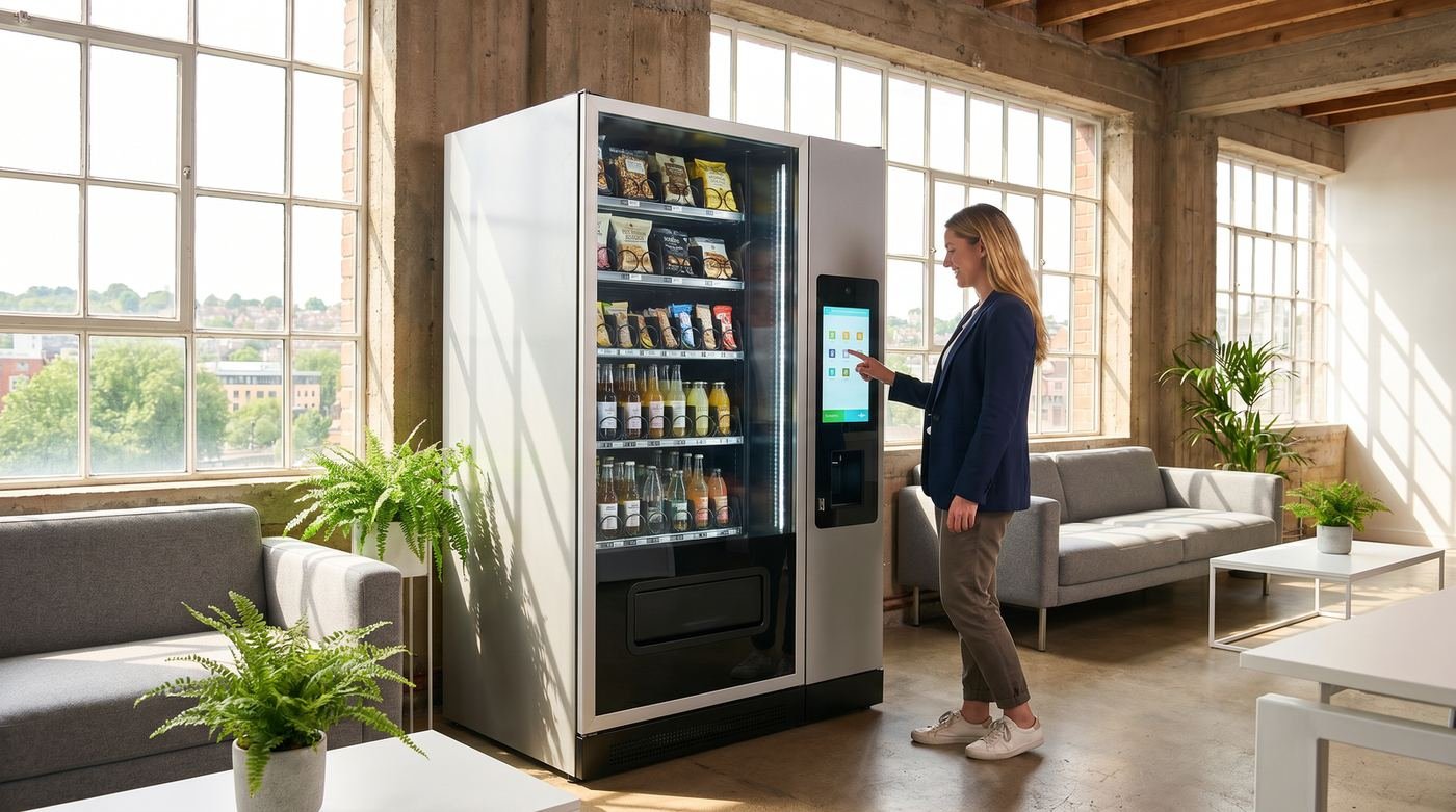 A free vending machine in a Bristol office breakout area